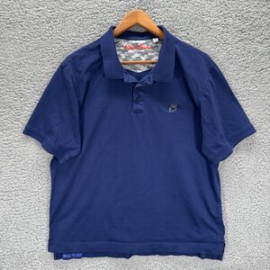Robert Graham Polo Shirt Men's XL Blue Classic Fit Skull Rose Logo